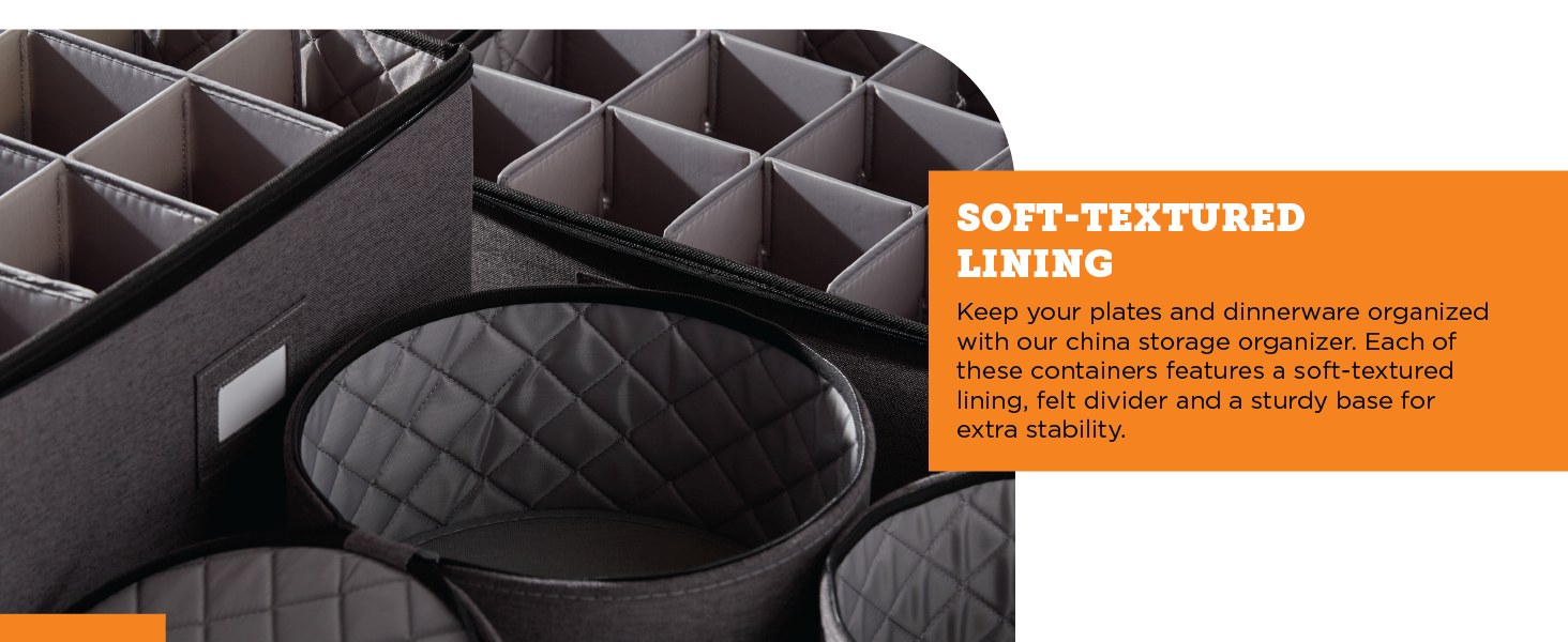 StorageLab Storage Containers 6-Piece Hard Shell Storage Cups, Mugs, Plate, Wine Glass Organizer