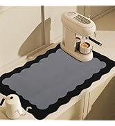 CQKEDMA Scalloped Cute Coffee Mat Dish Drying Mats for Kitchen Counter, Kitchen Decor, (12"x19", ...