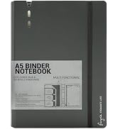 CAGIE A5 Binder 6 Ring Notebook with Dividers Refillable Planner Binder with Pockets, Refill Pape...
