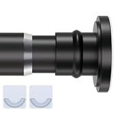 XIQIYY Small Tension Rod 16-28 Inches Black Shower Curtain Rod Heavy Duty Spring Short Tension Cu...