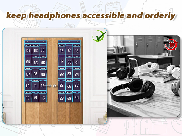 over the door organizer for headphones, say goodbye to scattered headphones