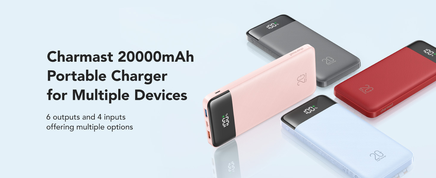 20000mAh Portable Charger whit Built-in 4 Cables