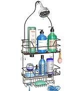 KeFanta Shower Caddy over Shower Head, Bronze Hanging Shower Organizer, Shower Storage Rack, Bath...