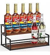 THYGIFTREE Coffee Syrup Rack Organizer 2-Tier 10 Syrup Bottles Holder Stand for Coffee Bar Storag...