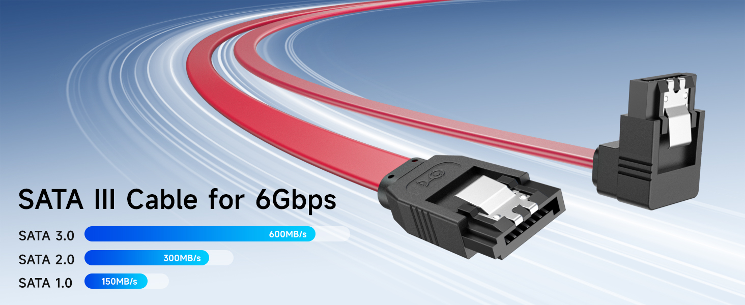 90-degree sata iii cable with locking latch for secure connections in tight spaces