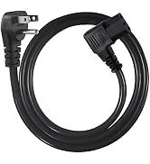 90 Degree Computer Power Cord - 3FT Flat Low Profile Angled NEMA 5-15 Plug to IEC C13 Power Cord,...