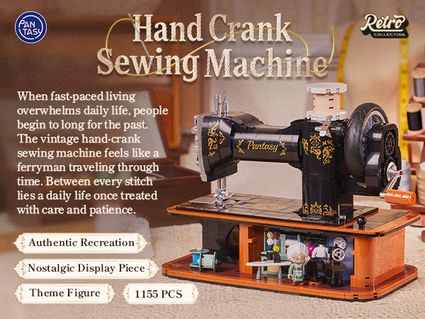Vintage Hand Crank Sewing Building set