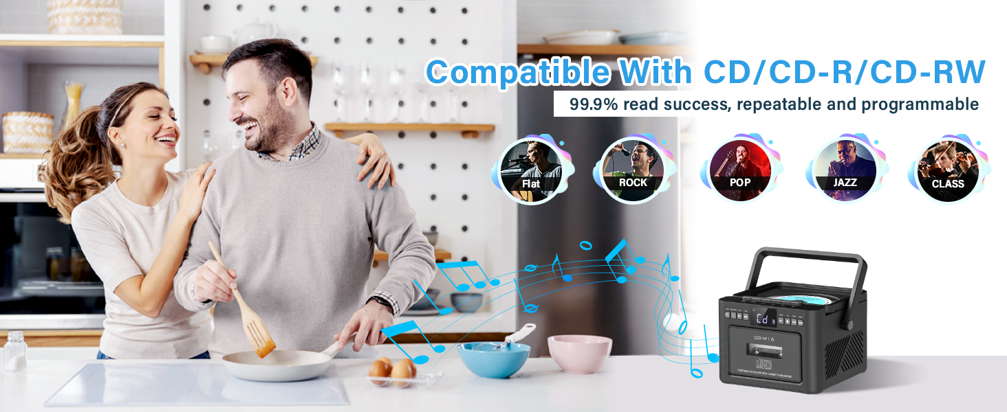 portable am/fm radio, cd and cassette player combo