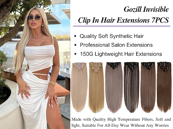 Gozill clip in hair extensions