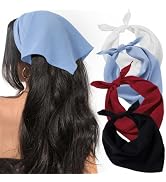 HBselect 4PCS Bandanas for Women Boho Head Bands Tie-Back Triangle Head Scarf Head Kerchief for G...
