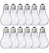 Home Collectives Fillable Light Bulb Containers, 12 Pack – Clear Plastic Candy Jars, Party Favors...