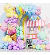 Adeyoo Pastel Balloon Arch Garland Kit - Ice Cream Balloon Arch Pastel Rainbow Balloons, Candy Ic...