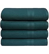 BOUTIQUO Premium Cotton 4 Pack Bath Towel Set - 100% Pure Cotton - 4 Bath Towels 27X54 - Ideal fo...