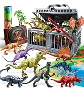 JOYIN Dinosaur Toys with Activity Play Mat & Storage Cage, 19 PCS Realistic Dinosaur Figures & Tr...