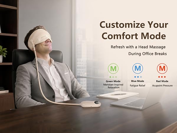 Adjustable head massager with three pressure modes for personalized comfort