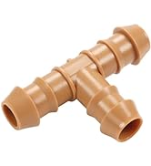 Copadri Drip Irrigation Tee Fittings:25 Pieces 1/2'' Drip Line Barbed Tee Connectors for 1/2 Inch...