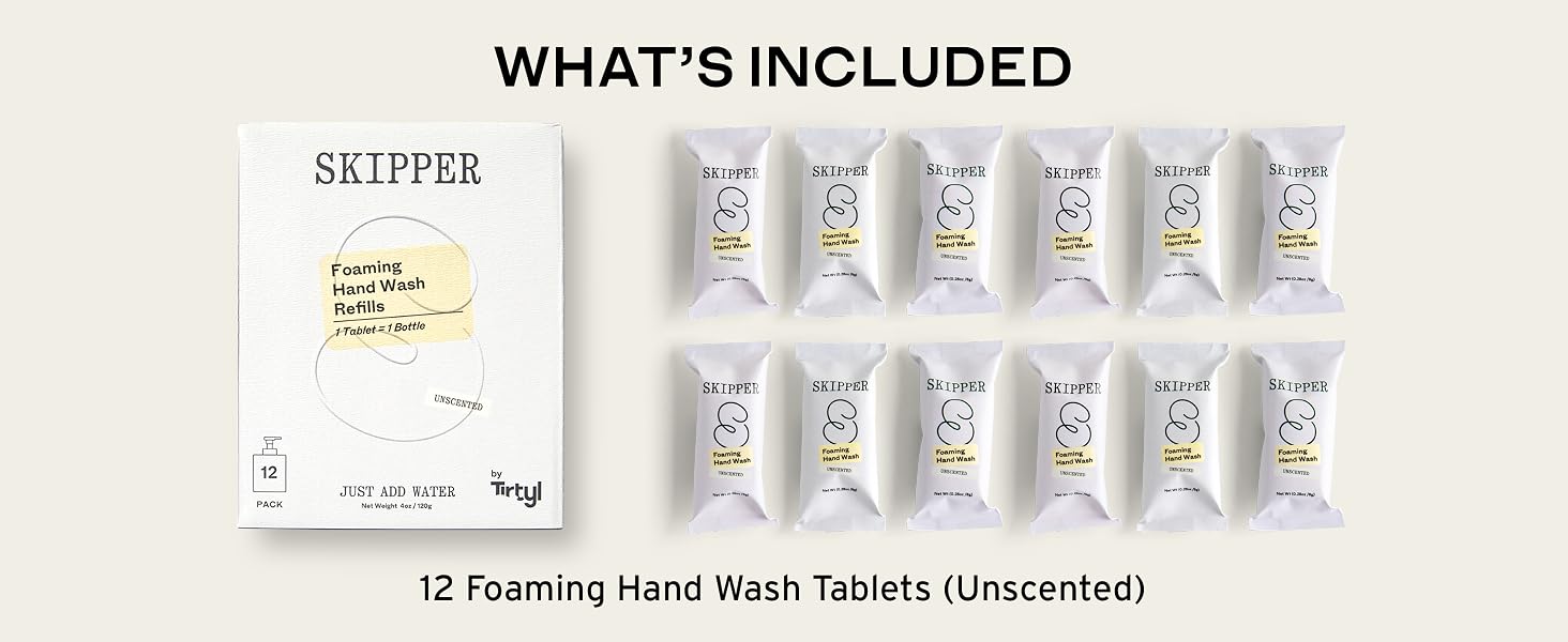 12 Foaming Hand Wash Tablets (Unscented)