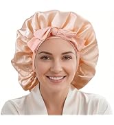 HFZRZFH Silk Bonnet for Sleeping Women,Satin Bonnet with Tie Band,Sleeping Bonnets for Women,All ...