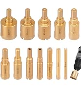 12PCS Dry Diamond Drill Bit Set Porcelain Tile Drill Bit Carbon Steel Hole Saw Cutter Tools Set f...