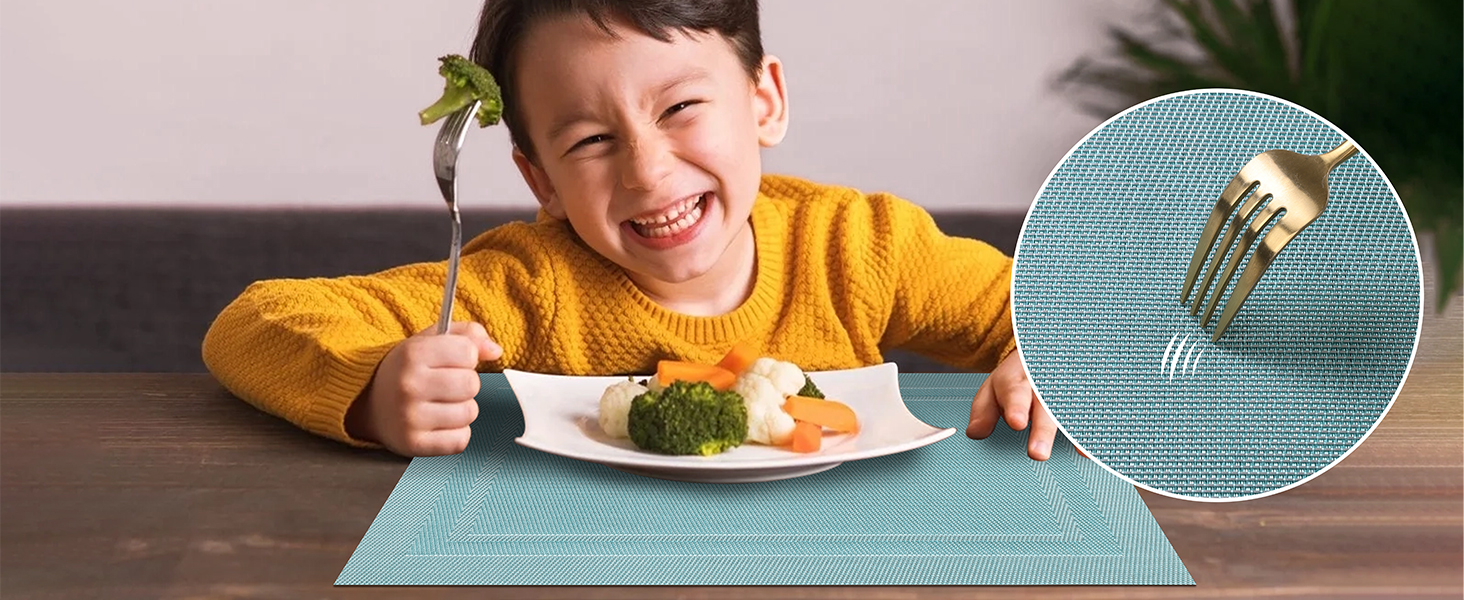 anti scratch vinyl placemats waterproof stainproof