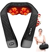 Neck Massager with Heat, Shiatsu Neck and Back Massager, 4D Deep Tissue Kneading for Neck,Back,Sh...