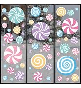 Ivenf Christmas Decorations Window Clings: 8 Sheets Extra Large Lollipop Peppermint Christmas Win...