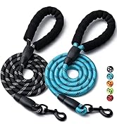 2 Pack Dog Leash, 4/5//6 FT Heavy Duty Nylon Rope Pet Leashes with Comfortable Padded Handle, Ref...