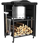 Soywey Firewood Storage,Outdoor Firewood Rack with Cover,Adjustable Storage Racks with Waterproof...