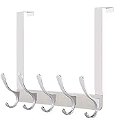 WEBI Over The Door Hook 5 Coat Hooks,Over The Door Towel Rack,Door Hanger Over Door Coat Rack for...