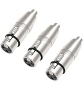Lrbners XLR Female to RCA Female Adapter, 3pin XLR Professional Audio Converter for Mixers, Ampli...