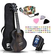23-Inch Mahogany Concert Ukulele Kit - Traditional 4-String Professional Ukulele Concert Bundle w...