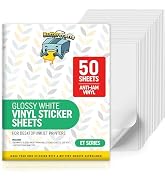 Printable Vinyl - Sticker Paper for Inkjet Printer for Epson (50 Sheets, 8.5" x 11", Anti Jam) - ...