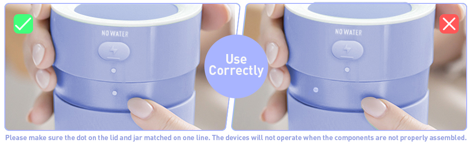 Use Correctly Instruction Image: How to assemble personal blender for smoothies.