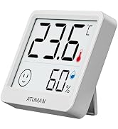 ATuMan Mini Digital Hygrometer Indoor Thermometer with Temperature and Humidity Monitor for Bedro...