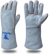 PerfeSafe Welding Gloves 14 Inches, Heat Resistant 932? Leather Welding Gloves for MIG, TIG, Stic...