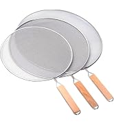 3 Pieces Grease Splatter Screen for Frying Pan, Splatter Guard Mesh Stainless Steel Grease Guard ...