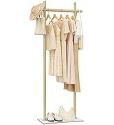 ENUMAIL Coat Rack Freestanding with Natural Rock Base, Metal Coat Hanger Stand, Industrial Garmen...