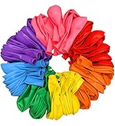 PMLAND 100 Pcs Assorted Rainbow Color Set Latex Party Balloons 12 Inches for Party Supplies Event...