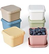 ISSEVE 6Pack 6oz Silicone Snack Containers for Kids, Reusable Small Containers with Lids, Leak Pr...