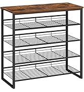 HOOBRO Shoe Rack, 5 Tier Shoe Organizer for Front Door Entrance, Shoe Shelf with Adjustable Tilt ...