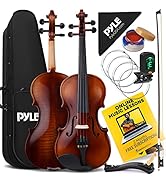 PyleUsa Quarter Size Violin Set For Beginners and Kids, 1/4 18.7” Student Grade Fiddle Hard Pract...