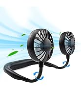 Portable Neck Fan Rechargeable Personal Hand-Free Fan Mini USB Wearable Neckband Sport Fan, 3 Spe...