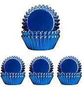 Navy Blue Foil Cupcake Liners For Baking 300pcs Baking Cups Thick & Sturdy, Oil Resistance,Muffin...
