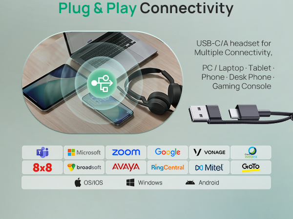 zoom / teams headset with microphone