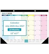 COMIX Desk Calendar 2026-2027,17" x 12" Monthly Desktop Planner Pad with Frosted Cover,18 Months ...