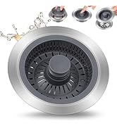 WRISIN 3 in 1 Kitchen Sink Drain Strainer and Stopper, 304 Stainless Steel Sink Stopper, Kitchen ...