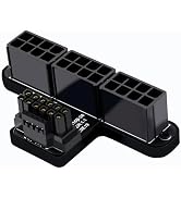 WLGQ ATX 3.0 12VHPWR 16-Pin to 3X 8-Pin PCIe 5.0 Graphics Card Power Adapter, 600W, 90-Degree Alu...