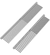 CWXZSTM Pet Steel Combs Dog Cat Comb Tool for Removing Matted Fur - Pet Dematting Comb with Round...