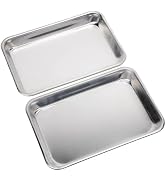 KITCHENATICS Premium Toaster Oven Pan Nonstick Set of 2, 1/8 Sheet Pan for Baking, Small Cookie S...