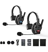 SYNCO XTALK XPRO2 Wireless Intercom Headset System, 2 Person 2.4GHz Wireless Communication Headse...